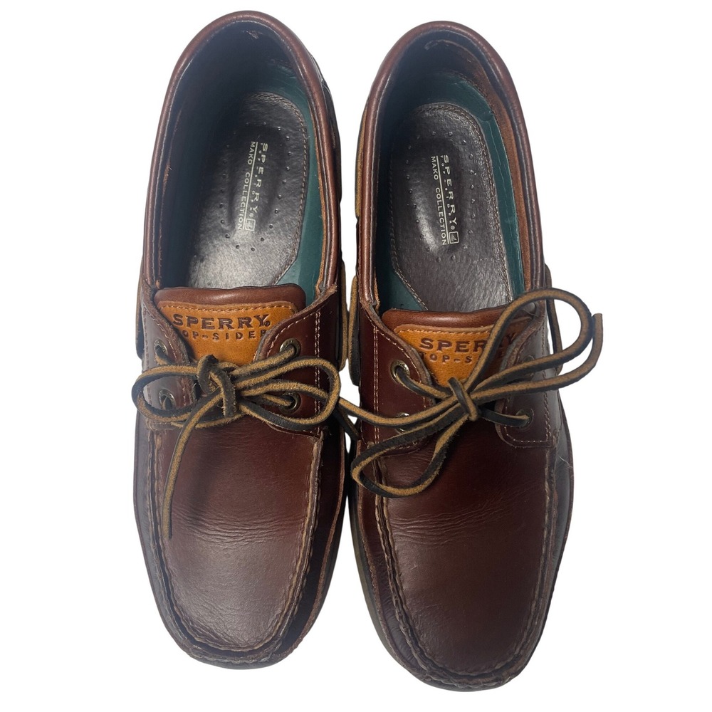 Sperry Top Sider Mako 2 Eye Leather Boat Shoes Men's 10